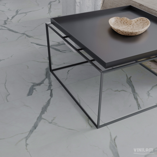 Кварцвиниловая плитка CERAMO VINILAM STONE 87999 Греческий мрамор